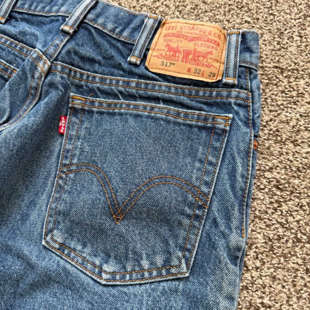 VTG Levi's 517 Jeans Men's 31x28 Boot Cut Flare Denim Made in Mexico Y2K Faded